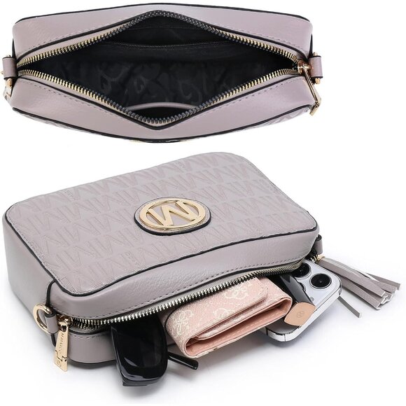 Lightweight PU Leather Crossbody Bag For Women with Zipper Pockets - Picture 2 of 7